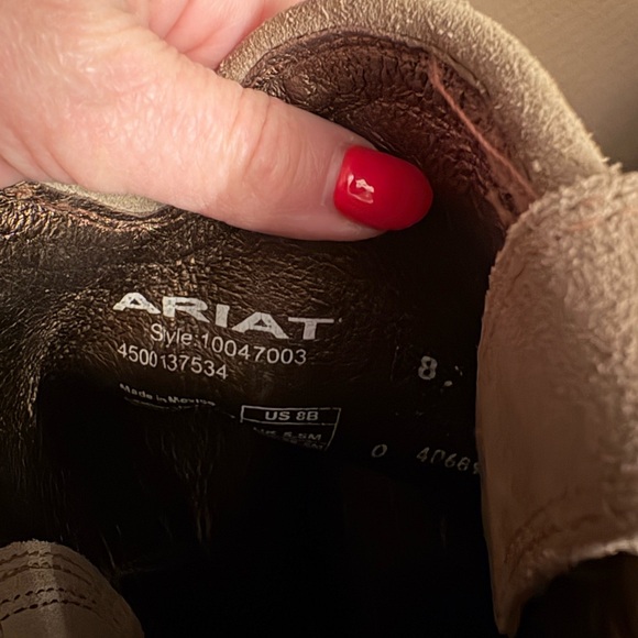 Ariat Memphis Burnt Taupe Suede Western Boots 8B NWT - Picture 10 of 10